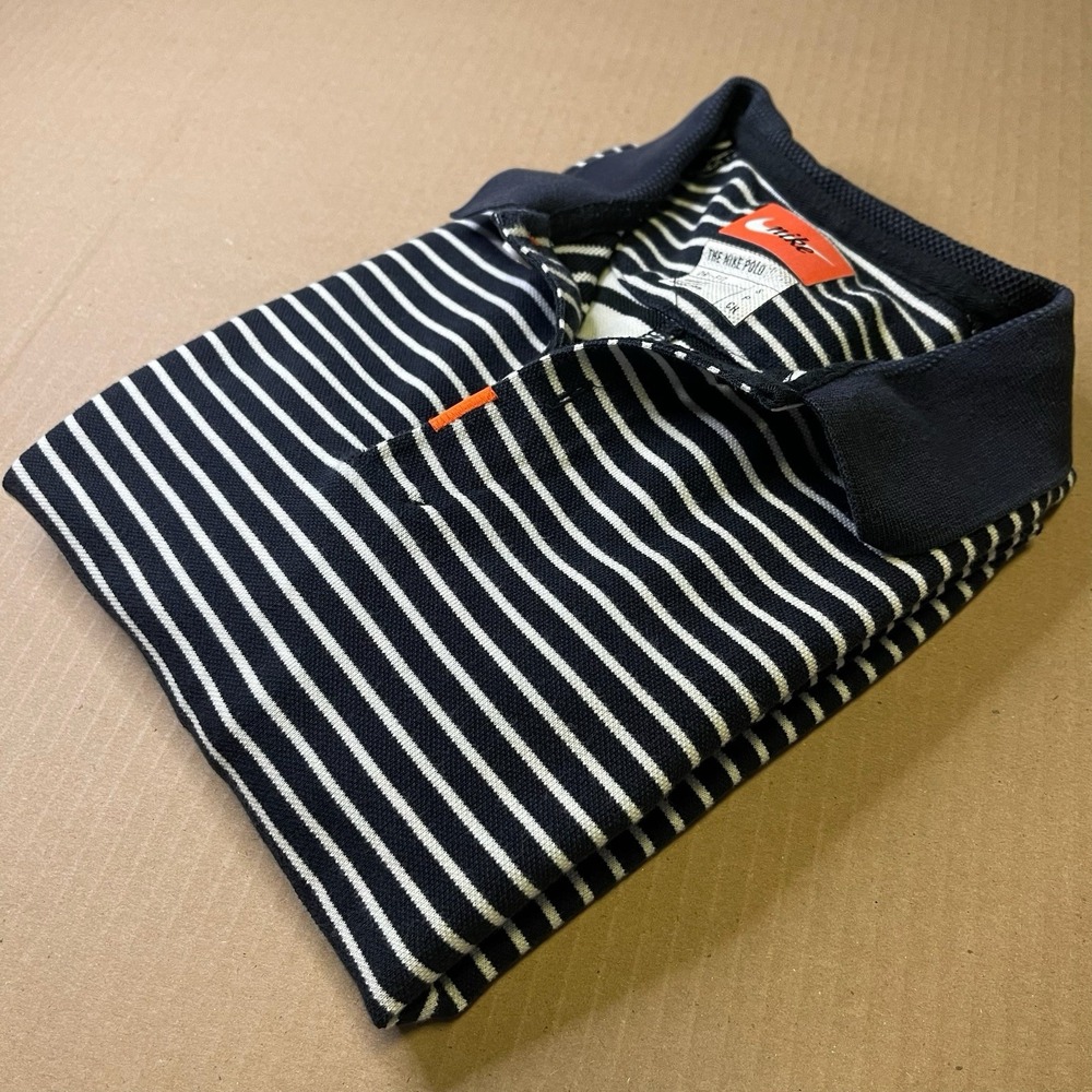 Nike Men's Small Black & White‎ Striped Dri-Fit Polo - Picture 15 of 15